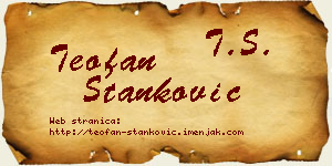 Teofan Stanković vizit kartica